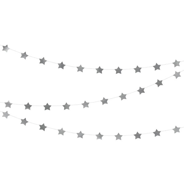 Girlanda srebrne zvjezdice, 360 cm