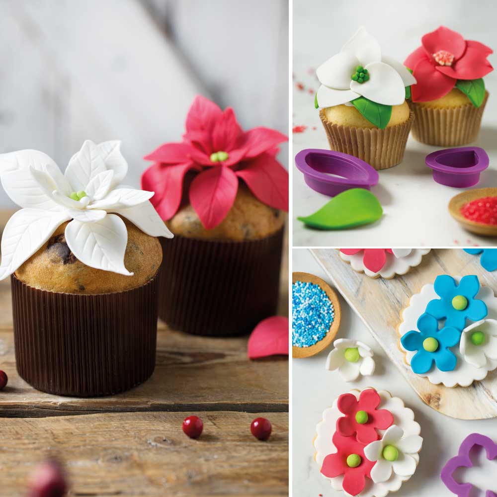 Izrezivači za fondant cvijeće | Božićna zvijezda, 8 kom - Slika 2