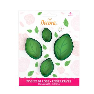 Izrezivači za fondant, listovi ruže, 4 kom