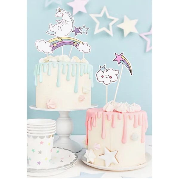 Topperi za torte i kolače, jednorog, 5 kom - Slika 2