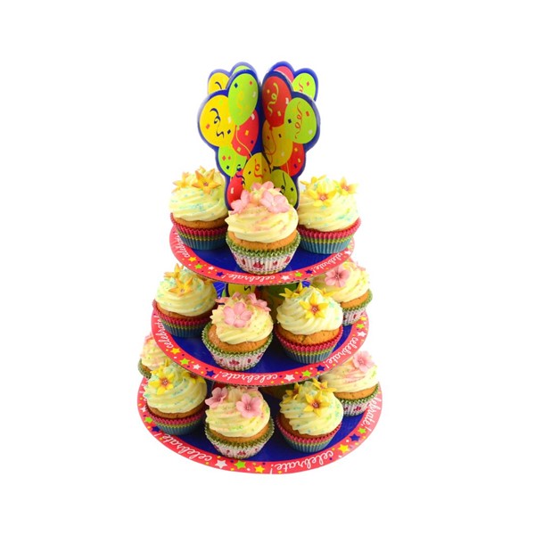 Kartonski Cupcake stalak, Happy Birthday - Slika 2
