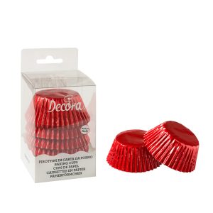 Papirnate košarice za muffine, metalik crvene, 60 kom