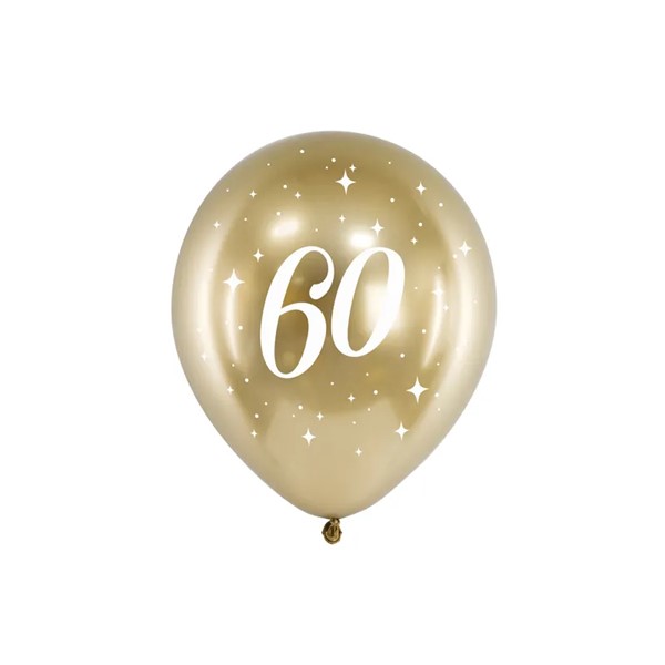 Lateks baloni, 60. rođendan, 6 kom