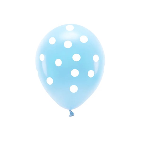 Balon plavi s točkicama, 33 cm, 6 kom