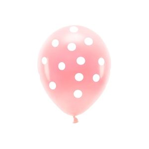 Balon roza s točkicama, 33 cm, 6 kom