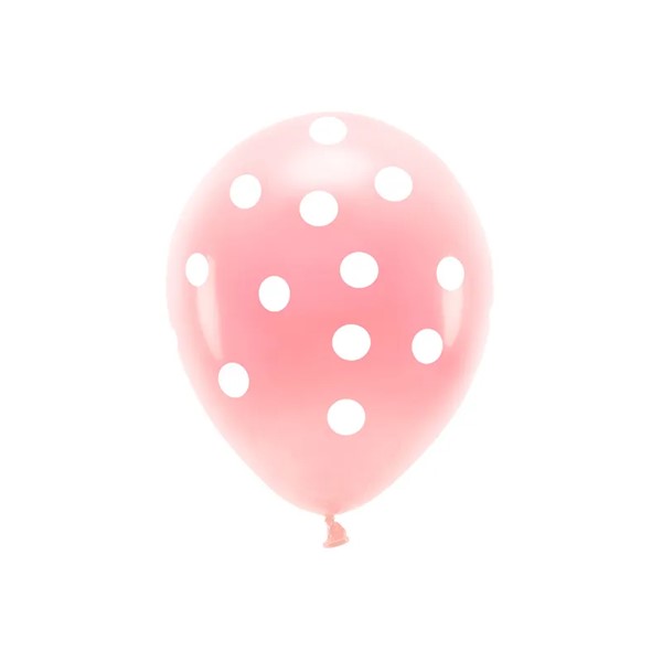Balon roza s točkicama, 33 cm, 6 kom