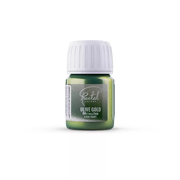 Metalik boja za kolače, Olive Gold, 30 ml - Slika 3