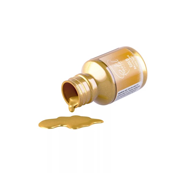 Metalik boja za kolače, Gold, 30 ml - Slika 2