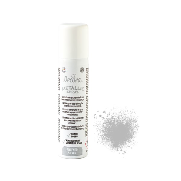 Metalic sprej za slastice, srebrni, 75 ml