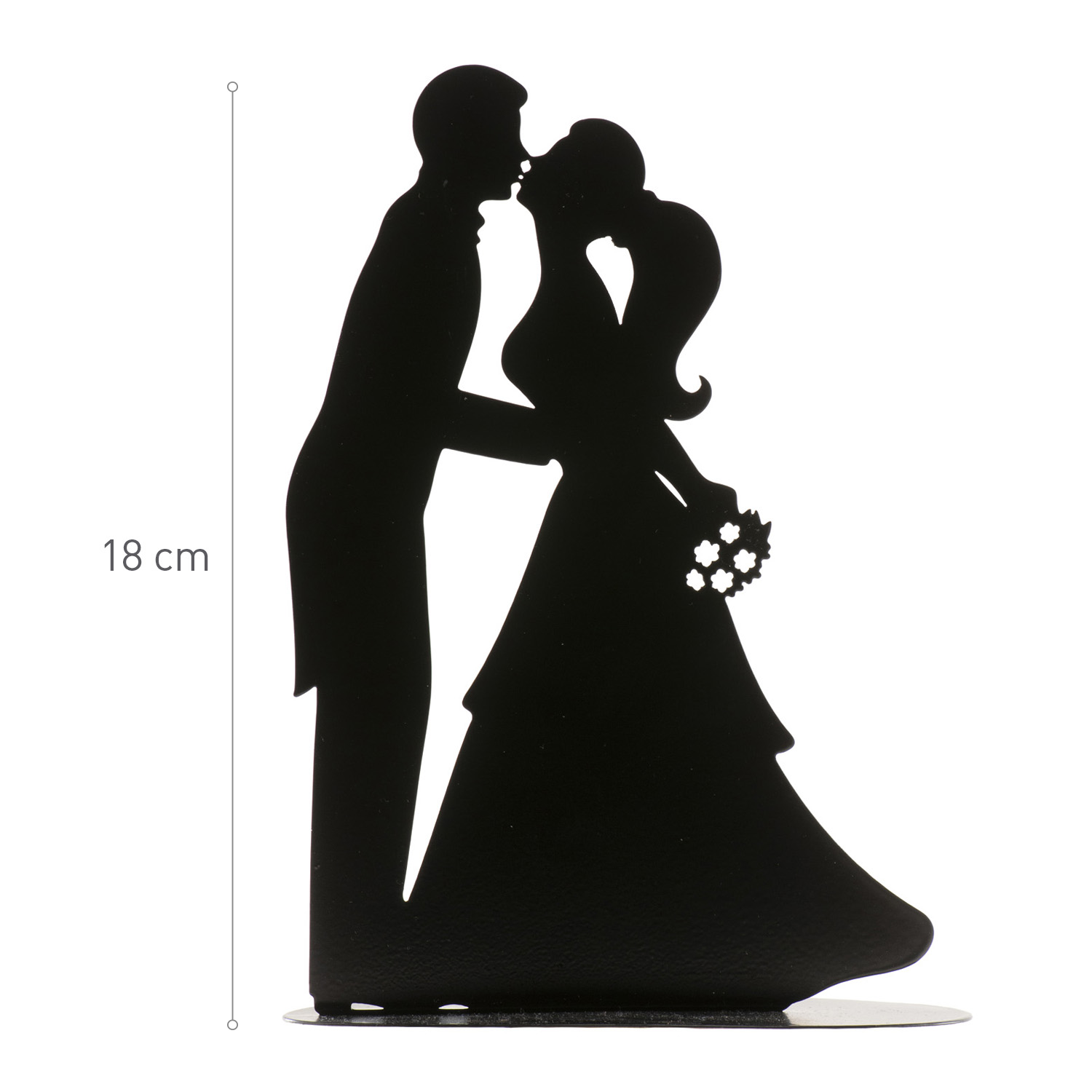Metalni ukras za tortu, mladenci, 18 cm - Slika 2