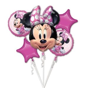 Buket folijskih balona Minnie Mouse, 5 kom