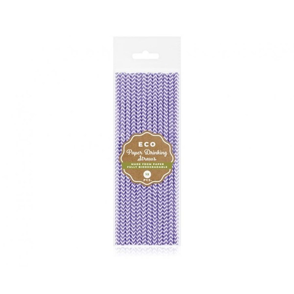 Papirnate slamke Chevron, ljubičaste - Slika 2