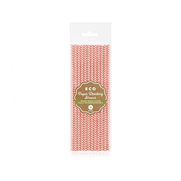 Papirnate slamke Chevron, roza - Slika 2