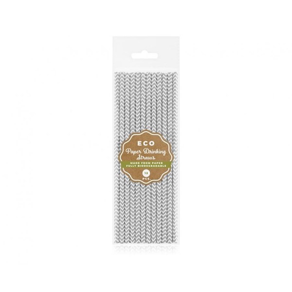 Papirnate slamke Chevron, sive - Slika 2