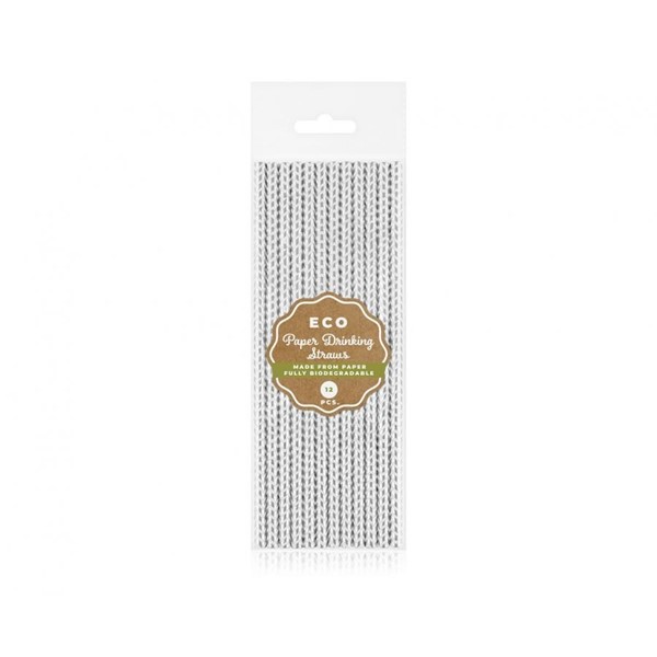 Papirnate slamke Chevron, srebrne - Slika 2