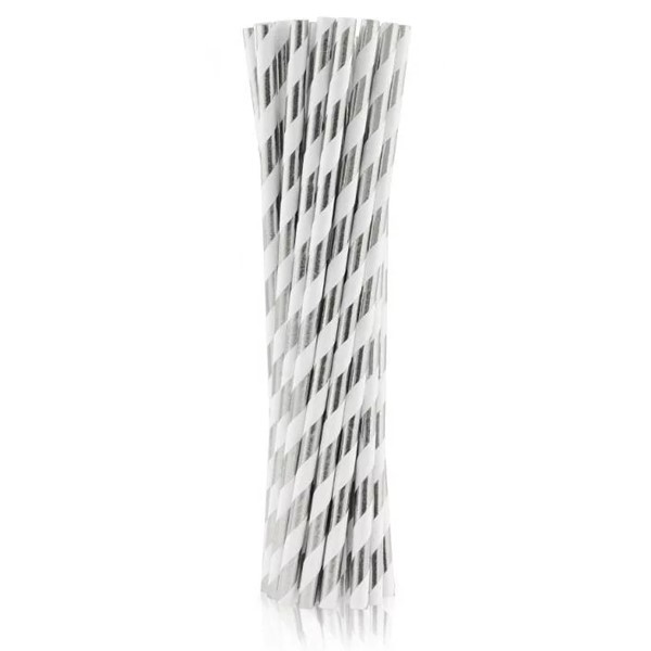 Papirnate slamke s crticama, srebrne