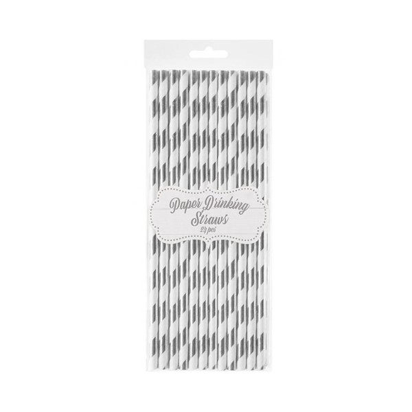 Papirnate slamke s crticama, srebrne - Slika 2