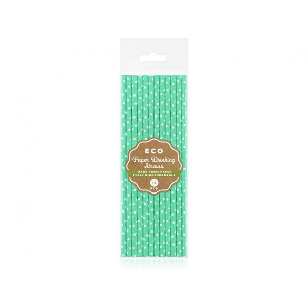 Papirnate slamke točkaste, mint - Slika 2