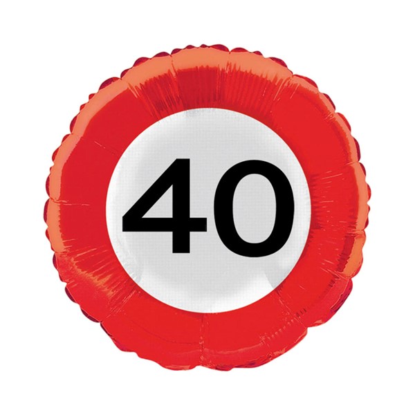 Folijski balon prometni znak 40, 45 cm