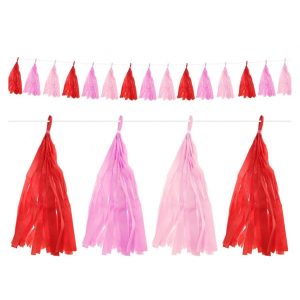 Tassel girlanda s resicama roza crvena, 250 cm