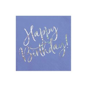 Party salvete Happy birthday, plave, 33*33 cm