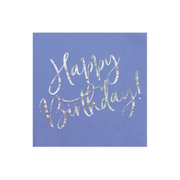 Party salvete Happy birthday, plave, 33*33 cm