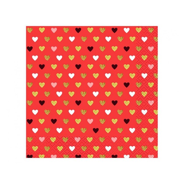 Party salvete XOXO crvene 33x33 cm