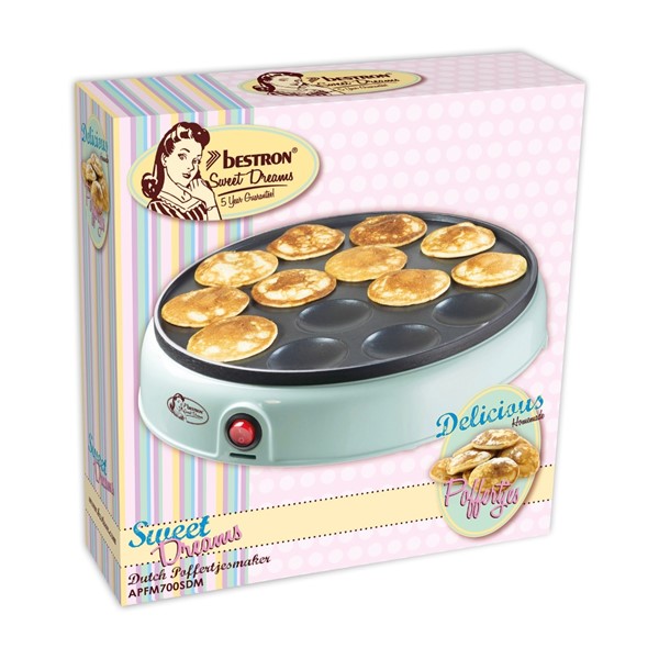 Pekač za mini palačinke/Poffertjes 800W, mint | Bestron - Slika 4