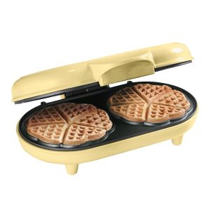 Dvostruki pekač za belgijske vafle u obliku srca 1000W, vanilla | Bestron