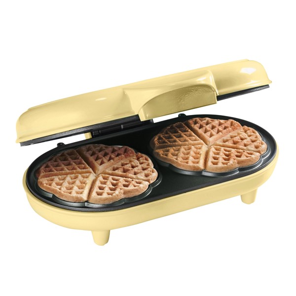 Dvostruki pekač za belgijske vafle u obliku srca 1000W, vanilla | Bestron