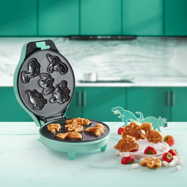 Pekač za belgijske vafle s uzorcima dinosaura 700W, mint | Bestron - Slika 4