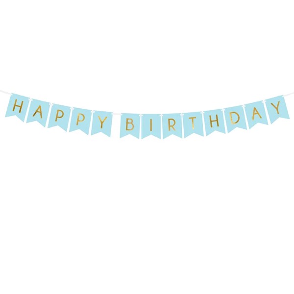 Girlanda HAPPY BIRTHDAY, plava, 175 cm