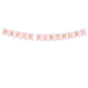 Girlanda HAPPY BIRTHDAY, roza, 175 cm