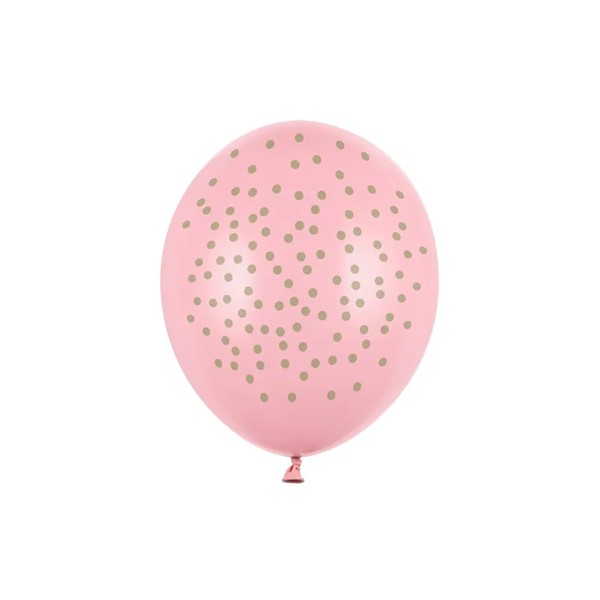 Balon roza s točkicama, 6 kom