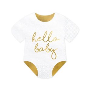 Party salvete body Hello Baby, 16x16 cm