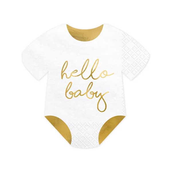 Party salvete body Hello Baby, 16x16 cm