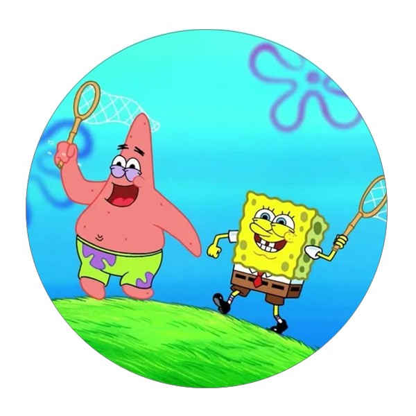 Jestiva pokrivka, okrugla, Spužva Bob