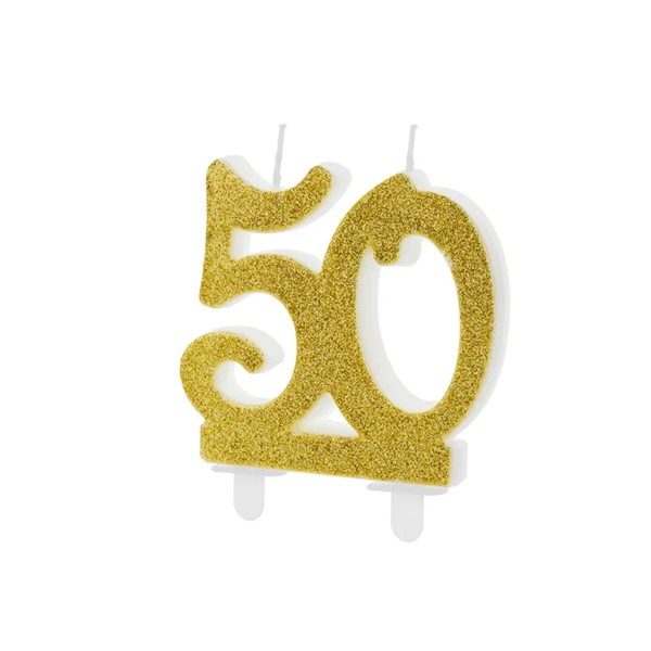 Rođendanska svjećica, 50. rođendan, zlatna