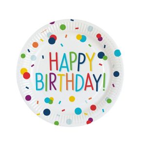 Rođendanski tanjur, Happy Birthday, 23 cm
