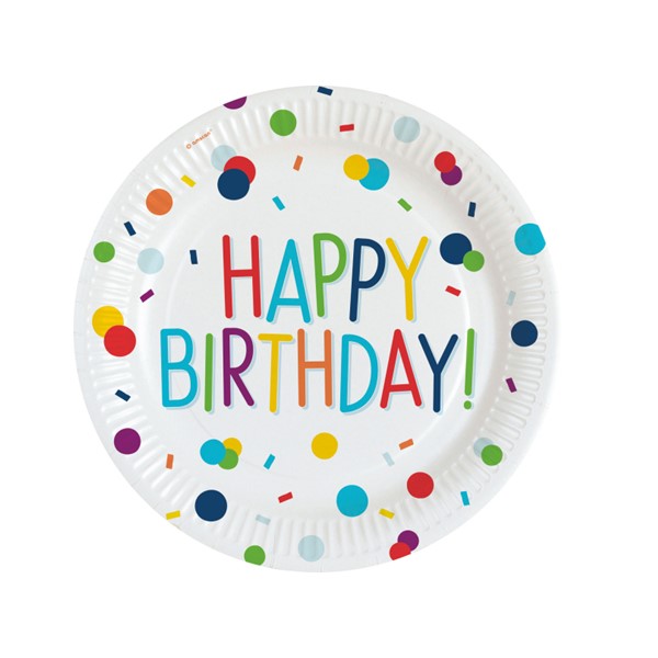 Rođendanski tanjur, Happy Birthday, 23 cm