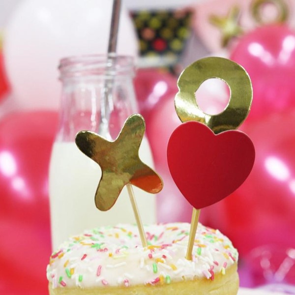 Mini toperi za torte i kolače, XOXO, 6 kom - Slika 2