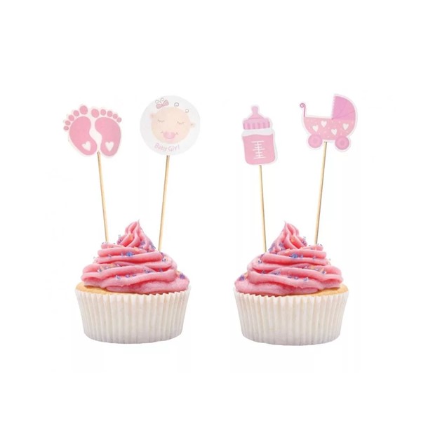 Mini topperi za torte i kolače | Baby Girl, 12 kom
