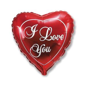 Folijski balon srce, I Love You, 45 cm