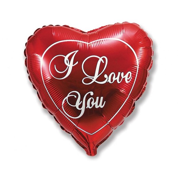 Folijski balon srce, I Love You, 45 cm
