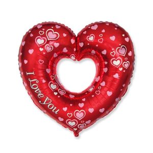 Folijski balon srce, I Love You, 60 cm