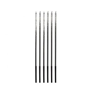 Visoke svjećice crne/srebrne, 17 cm