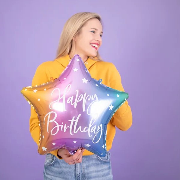 Folijski balon Happy Birthday, 40 cm, raznobojni - Slika 2