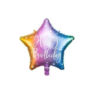 Folijski balon Happy Birthday, 40 cm, raznobojni