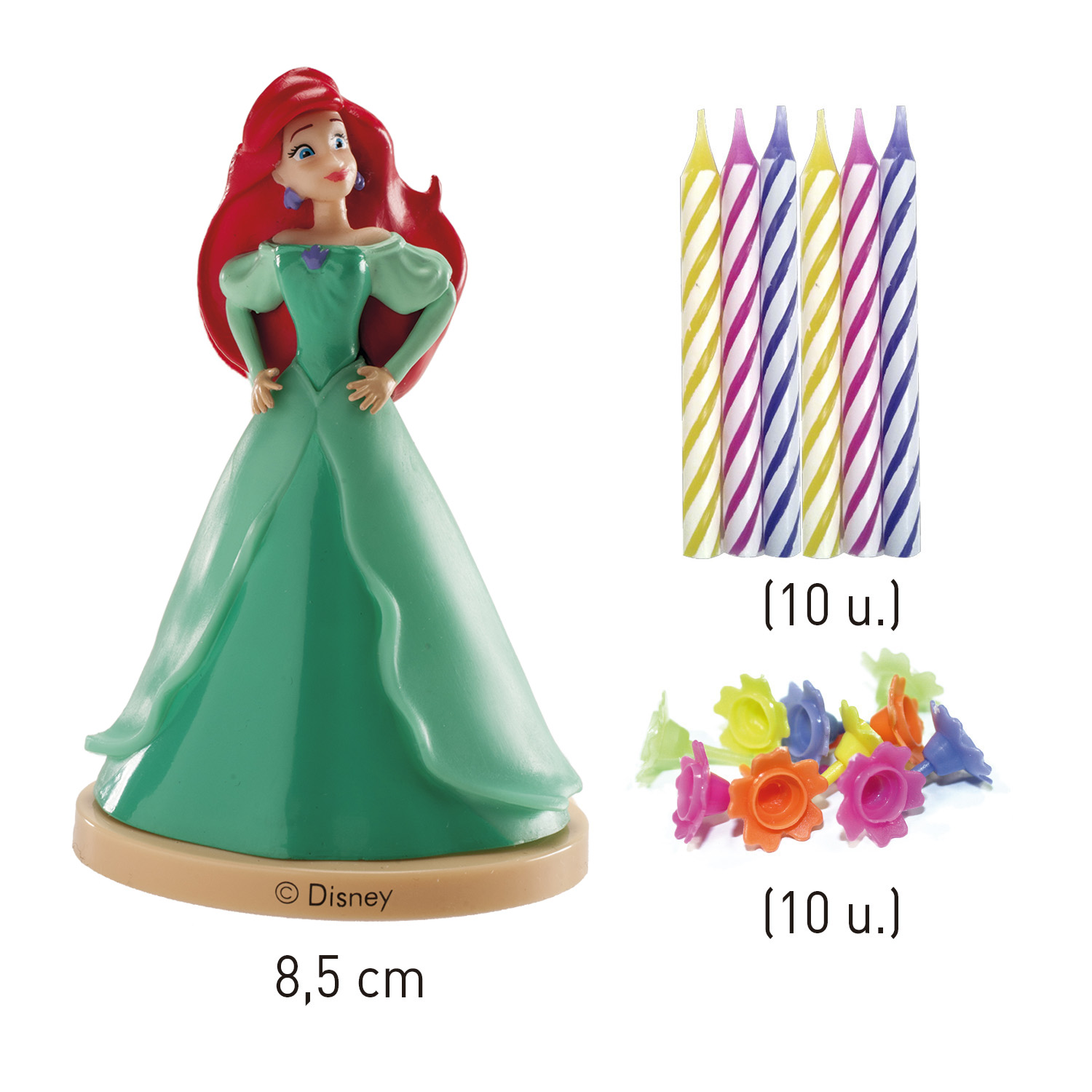 Ariel, set ukrasa za tortu sa svjećicama - Slika 3