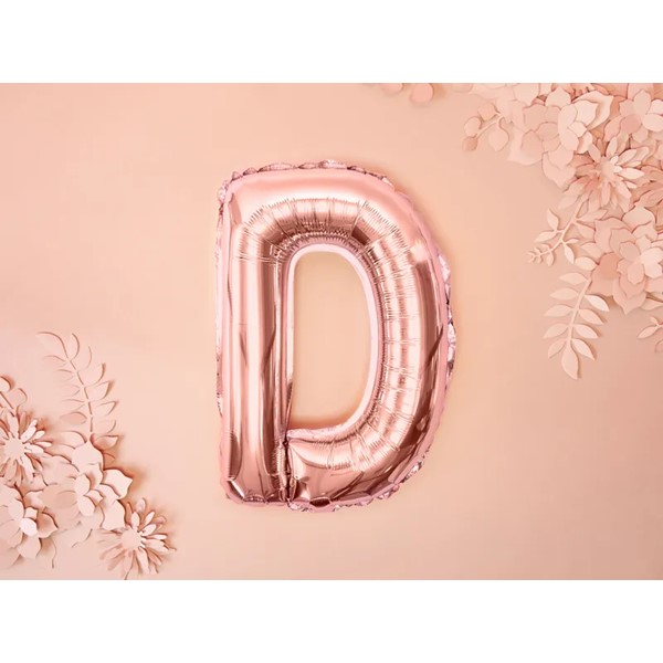 Folijski balon 35cm, slovo D, rose gold - Slika 2